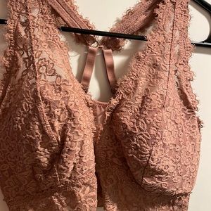 Aerie Eyelash Lace Padded Plunge Bralette